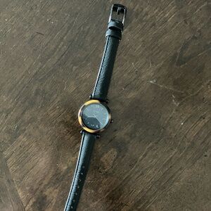 Fossil Watch- Tortoiseshell frame with Black face and Black watchband